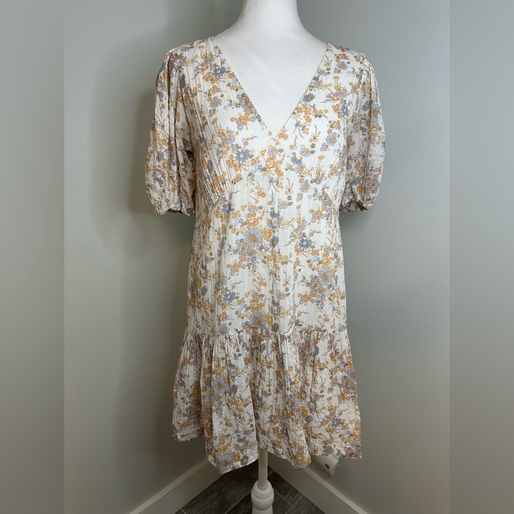 Abercrombie & Fitch Y2K Boho Cottage Core Floral  Coastal Mini Dress  Sz Small - Picture 4 of 13